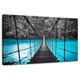 thumbnail image 1 of Elephant Stock Suspension Bridge Wall Art - Horizontal Canvas Wall Art - Living Room Wall Decor - Architecture Canvas - Turquoise And Black Decor - 12" x 8", 1 of 8