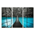 thumbnail image 1 of Elephant Stock Suspension Bridge Wall Art - Horizontal Multi Panel Canvas - Living Room Wall Decor - Architecture Multi Panel - Turquoise And Black Decor - 23" x 14", 1 of 4