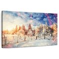 thumbnail image 1 of Elephant Stock Swedish Winter Wall Art - Horizontal Canvas Wall Art - Living Room Wall Decor - Nature Canvas - Blue And Brown Decor - 36" x 24", 1 of 8