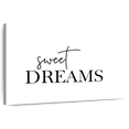 thumbnail image 1 of Elephant Stock Sweet Dreams Typography Wall Art - Horizontal Canvas Wall Art - Living Room Wall Decor - Inspirational And Typography Canvas - Black And White Decor By Nouveau Prints - 51" x 34", 1 of 8