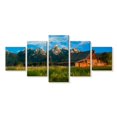 thumbnail image 1 of Elephant Stock T.A. Moulton Barn Wall Art - Horizontal Multi Panel Canvas - Living Room Wall Decor - Architecture Multi Panel - Green And Gray Decor - 36" x 15", 1 of 4