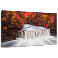 thumbnail image 1 of Elephant Stock Tahquamenon Falls In Autumn Wall Art - Horizontal Canvas Wall Art - Living Room Wall Decor - Nature Canvas - Gray And Orange Decor - 12" x 8", 1 of 8