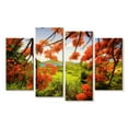 thumbnail image 1 of Elephant Stock Tamarind Bay View Through A Flamboyan Tree Wall Art - Living Room Wall Decor - Floral And Botanical Multi Panel - Green And Orange Decor By George Oze - 75" x 48", 1 of 4