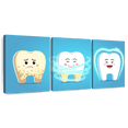 thumbnail image 1 of Elephant Stock Teeth Care Wall Art - Horizontal Multi Panel Canvas - Living Room Wall Decor - Profession Multi Panel - White And Blue Decor - 38" x 18", 1 of 2