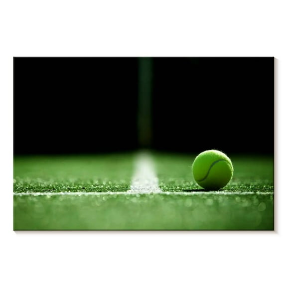Elephant Stock Tennis Line Wall Art - Horizontal Canvas Wall Art - Living Room Wall Decor - Sports Canvas - Black And Green Decor - 12" x 8"