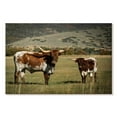 thumbnail image 1 of Elephant Stock Texas Longhorn And Its Calf Wall Art - Horizontal Canvas Wall Art - Living Room Wall Decor - Animal Canvas - Gray And Brown Decor - 12" x 8", 1 of 4