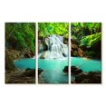 thumbnail image 1 of Elephant Stock Thai Huay Mae Khamin Waterfall Wall Art - Horizontal Multi Panel Canvas - Living Room Wall Decor - Nature Multi Panel - Turquoise And White Decor - 23" x 14", 1 of 4
