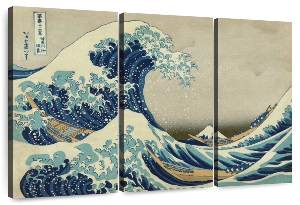 Elephant Stock The Great Wave Off Kanagawa Wall Art - Horizontal Canvas ...