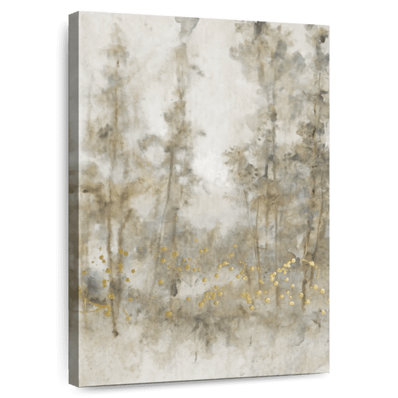 Elephant Stock Thicket Of Trees Ii Wall Art - Vertical Canvas Wall Art - Living Room Wall Decor - Abstract Canvas - Beige And Gold Decor By Tim O'toole - 24" x 36"