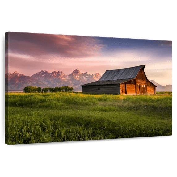 Elephant Stock Thomas Moulton Barn Wall Art - Horizontal Canvas Wall Art - Living Room Wall Decor - Architecture Canvas - Brown And Purple Decor - 12" x 8"