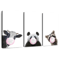 thumbnail image 1 of Elephant Stock Three Funny Animals Wall Art - Horizontal Multi Panel Canvas - Living Room Wall Decor - Humor Multi Panel - White And Gray Decor - 45" x 28", 1 of 8