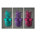 thumbnail image 1 of Elephant Stock Three Trendy Pineapples Wall Art - Horizontal Multi Panel Canvas - Living Room Wall Decor - Humor Multi Panel - Turquoise And Gray Decor - 50" x 32", 1 of 4
