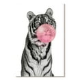 thumbnail image 1 of Elephant Stock Tiger Bubble Gum Wall Art - Vertical Canvas Wall Art - Living Room Wall Decor - Animal Canvas - Pink And Black Decor - 24" x 36", 1 of 4