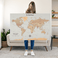 thumbnail image 1 of Elephant Stock Time Flies Push Pin World Map Ii Wall Art - Map Canvas Art - 24" x 16", 1 of 8