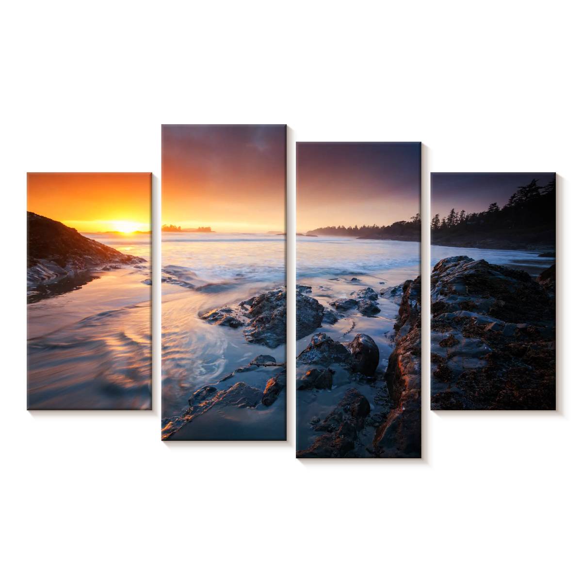 Elephant Stock Tofino Coast Sunset Wall Art - Horizontal Multi Panel ...