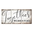 thumbnail image 1 of Elephant Stock Together We Have It All Typography Wall Art - Horizontal Multi Panel Canvas - Living Room Wall Decor - Wall Signs Multi Panel - White And Black Decor - 26" x 12", 1 of 4