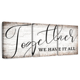 thumbnail image 1 of Elephant Stock Together We Have It All Typography Wall Art - Horizontal Multi Panel Canvas - Living Room Wall Decor - Wall Signs Multi Panel - White And Black Decor - 26" x 12", 1 of 8