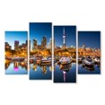 thumbnail image 1 of Elephant Stock Toronto Marina Yachts Wall Art - Horizontal Multi Panel Canvas - Living Room Wall Decor - Places Multi Panel - Blue And Brown Decor - 30" x 18", 1 of 4