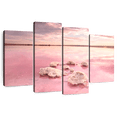 thumbnail image 1 of Elephant Stock Torrevieja Pink Lake Wall Art - Horizontal Multi Panel Canvas - Living Room Wall Decor - Nature Multi Panel - Pink And Beige Decor - 84" x 54", 1 of 8