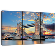 thumbnail image 1 of Elephant Stock Tower Bridge Of London Wall Art - Horizontal Multi Panel Canvas - Living Room Wall Decor - Places Multi Panel - Gray And Orange Decor - 50" x 32", 1 of 8