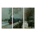 thumbnail image 1 of Elephant Stock Train In The Snow 1875 Wall Art - Horizontal Multi Panel Canvas - Living Room Wall Decor - Transportation Multi Panel - Blue And Gray Decor By Claude Monet - 23" x 14", 1 of 4