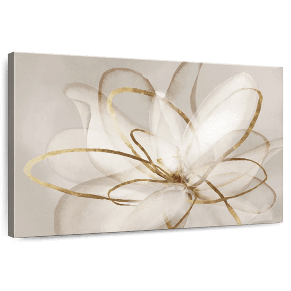 Elephant Stock Transparent Beauty Wall Art - Horizontal Canvas Wall Art - Living Room Wall Decor - Floral And Botanical Canvas - Brown And Gold Decor By Eva Watts - 12" x 8"