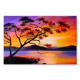thumbnail image 1 of Elephant Stock Tree In Sunset Wall Art - Horizontal Canvas Wall Art - Living Room Wall Decor - Beach Canvas - Orange And Pink Decor - 12" x 8", 1 of 4