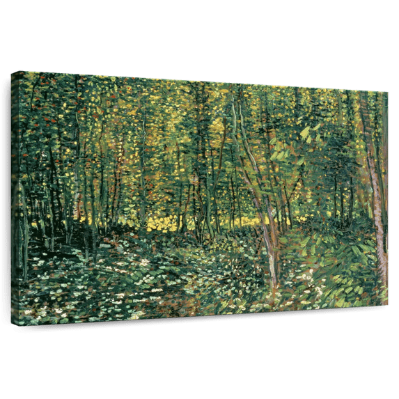 Elephant Stock Trees And Undergrowth Wall Art - Horizontal Canvas Wall Art - Living Room Wall Decor - Nature Canvas - Green And Brown Decor By Vincent Van Gogh - 48" x 32"