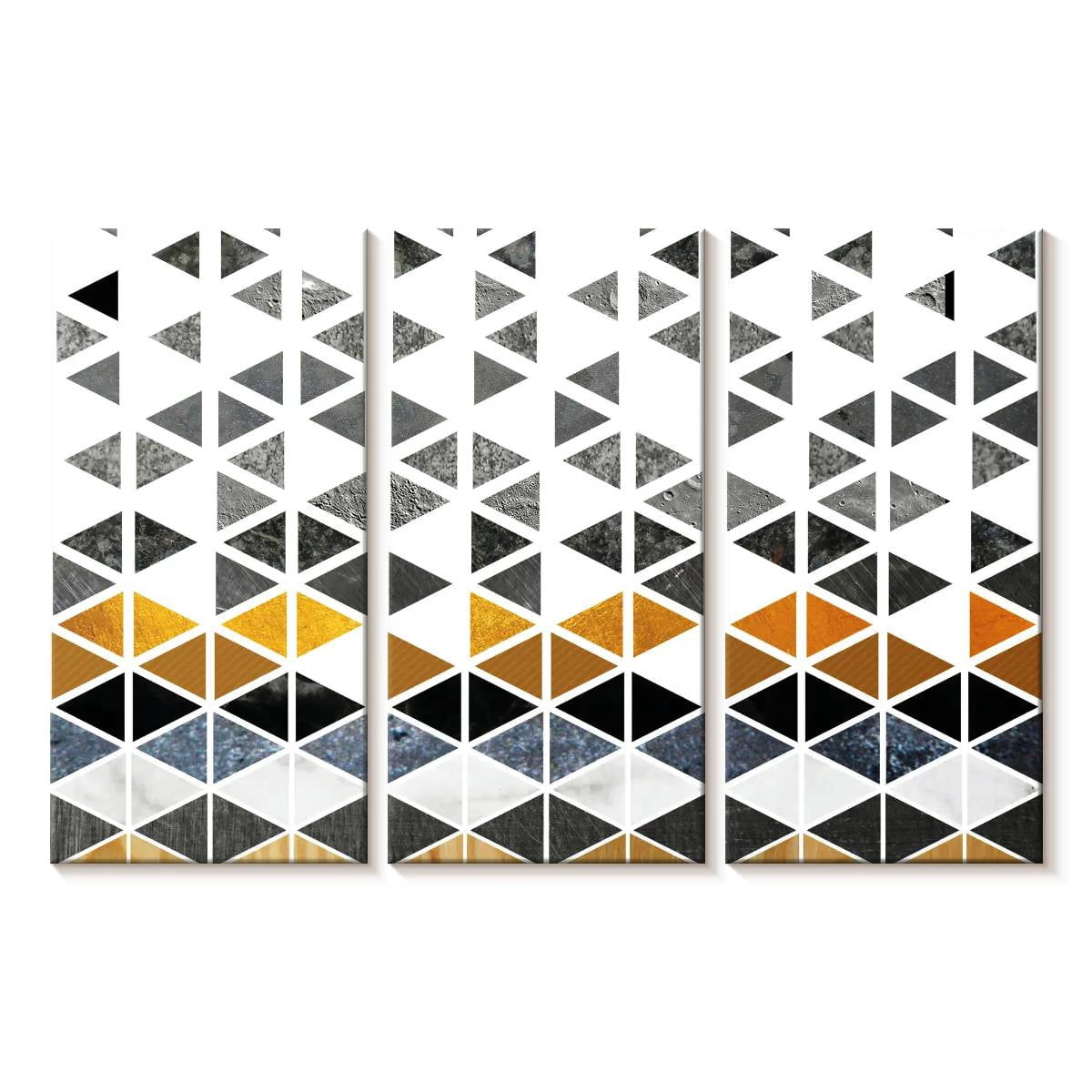 Elephant Stock Triangle Geometric Patterns Wall Art - Horizontal Multi ... - Geometric Pattern Wall Art