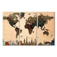 thumbnail image 1 of Elephant Stock Triangle Geometric World Map Wall Art - Horizontal Multi Panel Canvas - Living Room Wall Decor - Map Multi Panel - Brown And Gray Decor - 65" x 42", 1 of 4