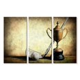 thumbnail image 1 of Elephant Stock Trophy For Golf Wall Art - Horizontal Multi Panel Canvas - Living Room Wall Decor - Sports Multi Panel - Beige And Brown Decor - 23" x 14", 1 of 4