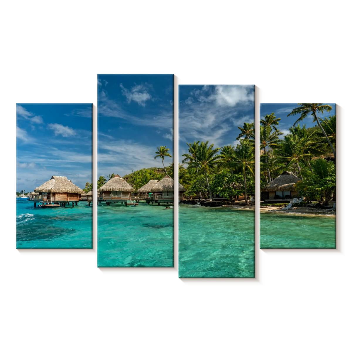 Elephant Stock Tropical Beach Resort Wall Art - Horizontal Multi Panel ...