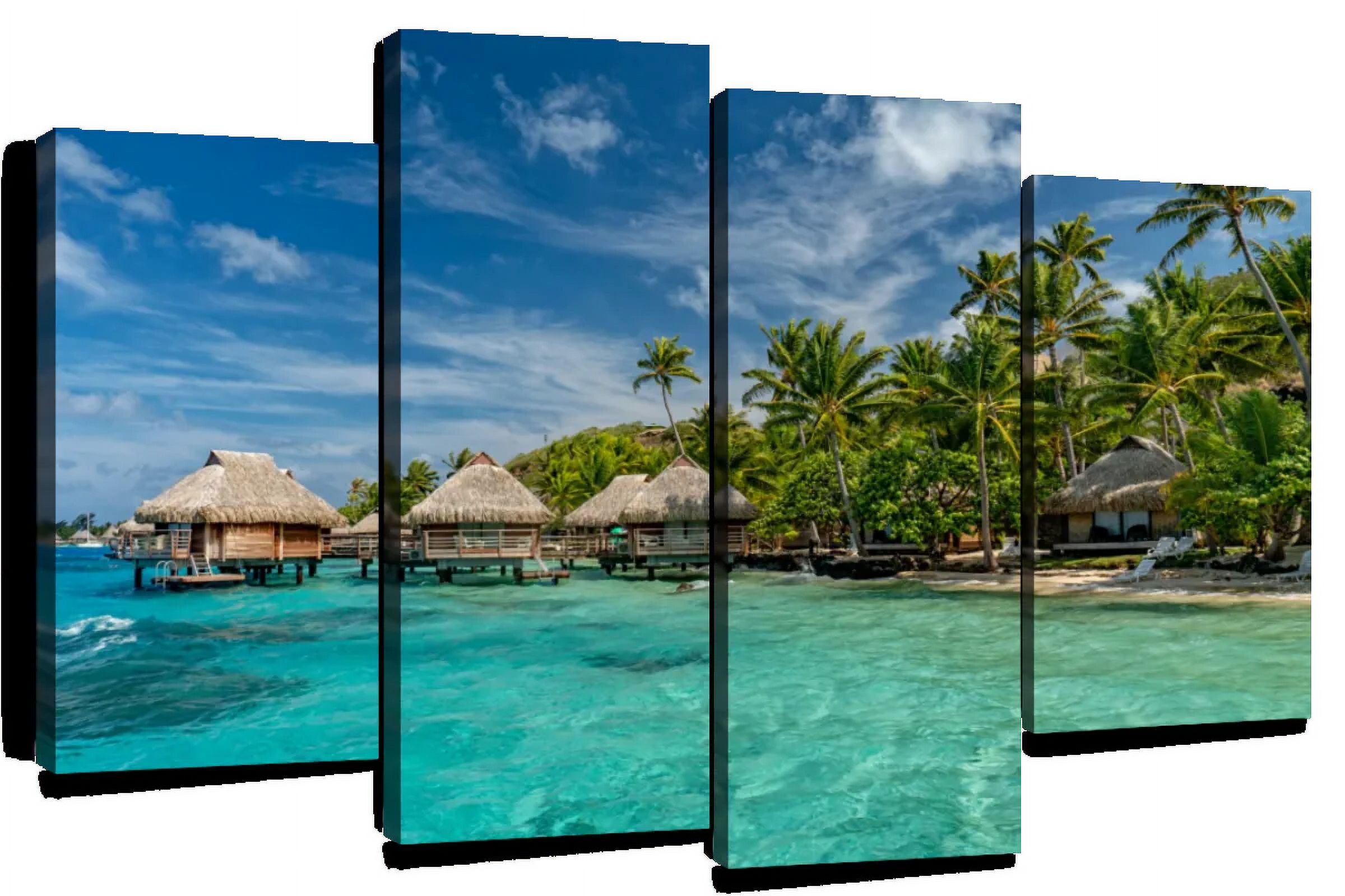 Elephant Stock Tropical Beach Resort Wall Art - Horizontal Multi Panel ...