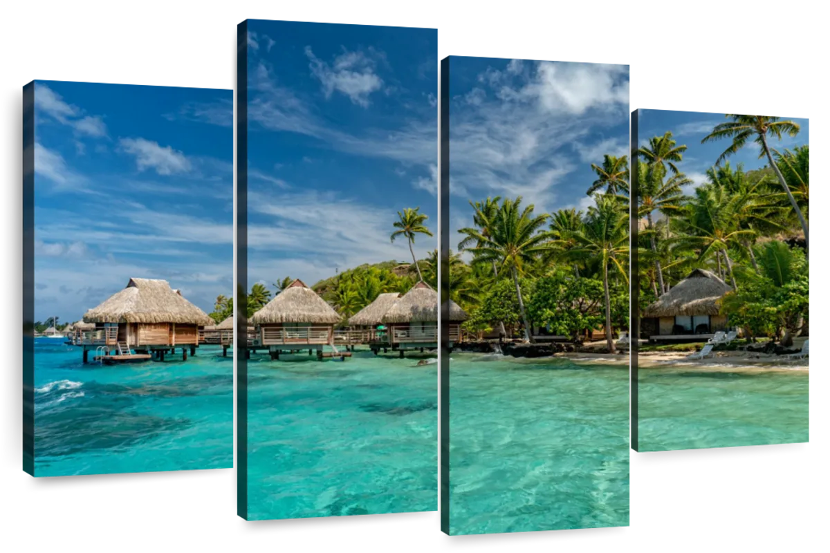 Elephant Stock Tropical Beach Resort Wall Art - Horizontal Multi Panel ...