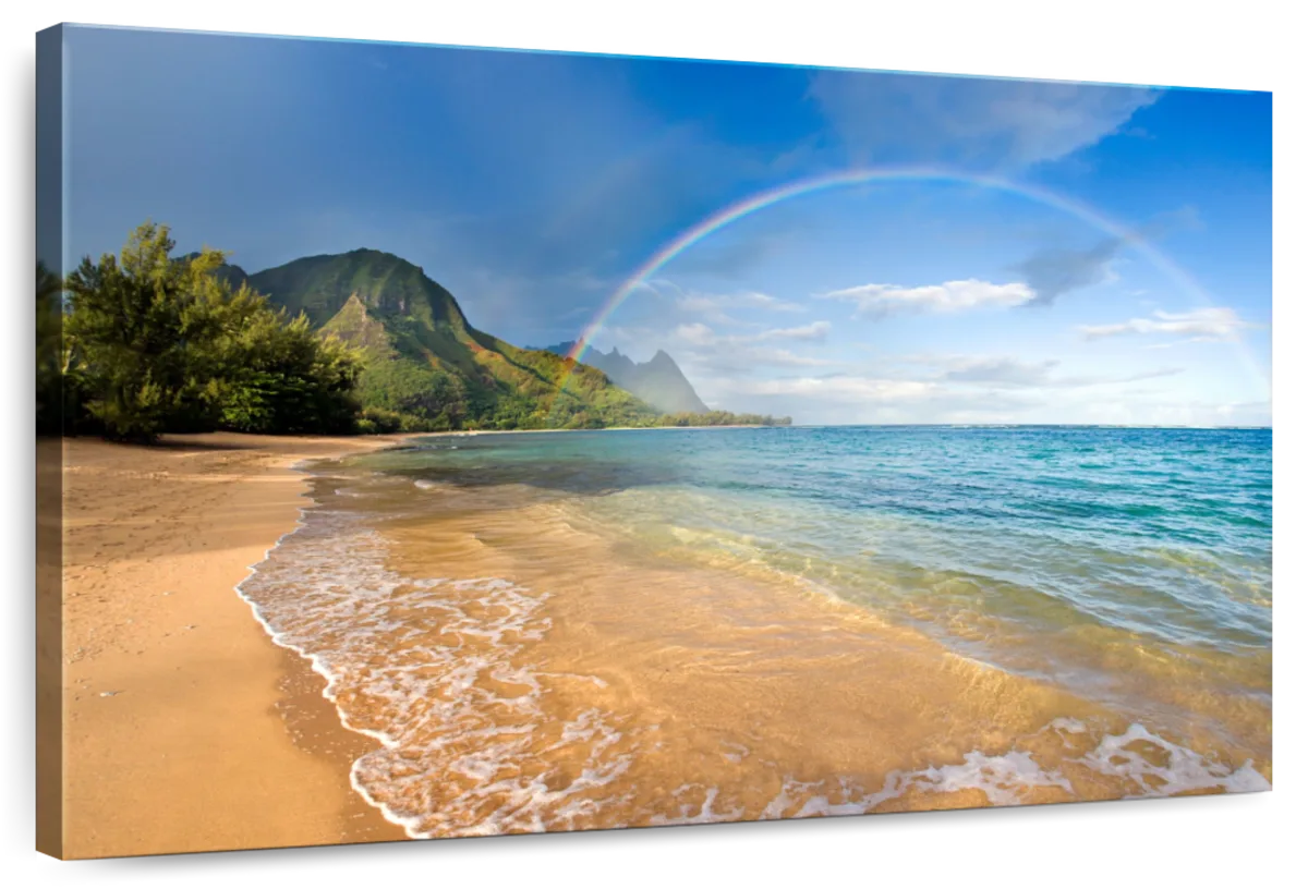 Elephant Stock Tunnels Beach Rainbow Wall Art - Horizontal Canvas Wall ...