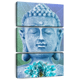 thumbnail image 1 of Elephant Stock Turquoise Buddha Wall Art - Vertical Multi Panel Canvas - Living Room Wall Decor - Religion And Spirituality Multi Panel - Blue And Turquoise Decor - 42" x 65", 1 of 8