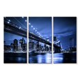thumbnail image 1 of Elephant Stock Twinkling Brooklyn Bridge Wall Art - Horizontal Multi Panel Canvas - Living Room Wall Decor - Architecture Multi Panel - Blue And Black Decor - 50" x 32", 1 of 4