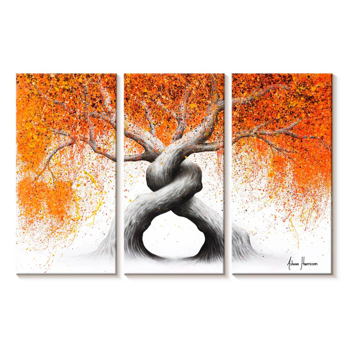 Elephant Stock Twisting Love Trees Wall Art - Horizontal Multi Panel ...