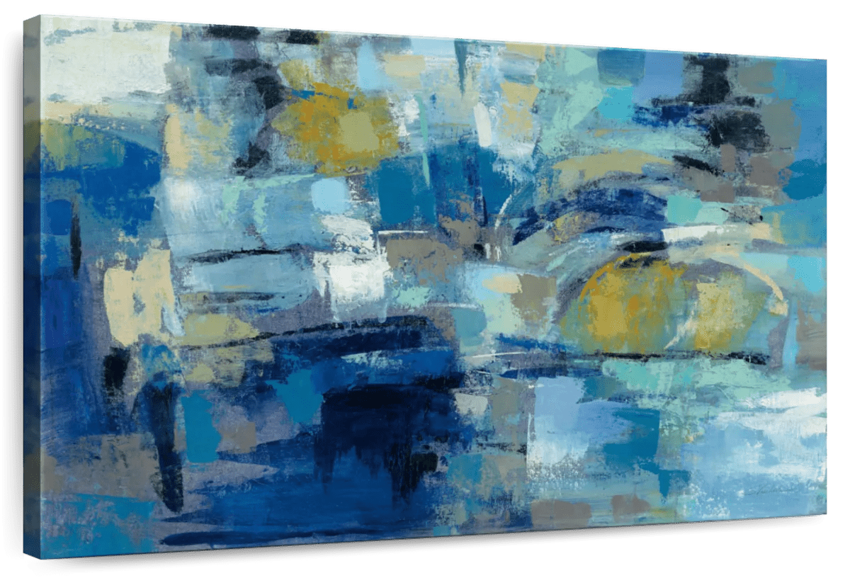 Elephant Stock Ultramarine Waves Iii Wall Art Horizontal Canvas Wall