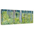 thumbnail image 1 of Elephant Stock Undergrowth With Two Figures Wall Art - Horizontal Multi Panel Canvas - Living Room Wall Decor - Nature Multi Panel - Green And Blue Decor By Vincent Van Gogh - 26" x 12", 1 of 8