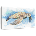 thumbnail image 1 of Elephant Stock Underwater Beige Turtle Wall Art - Horizontal Canvas Wall Art - Living Room Wall Decor - Animal Canvas - White And Yellow Decor - 45" x 30", 1 of 8
