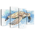 thumbnail image 1 of Elephant Stock Underwater Beige Turtle Wall Art - Horizontal Multi Panel Canvas - Living Room Wall Decor - Animal Multi Panel - White And Yellow Decor - 75" x 48", 1 of 8