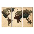thumbnail image 1 of Elephant Stock Unique World Map Wall Art - Horizontal Multi Panel Canvas - Living Room Wall Decor - Map Multi Panel - Brown And Green Decor - 74" x 48", 1 of 4