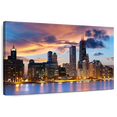 thumbnail image 1 of Elephant Stock Urban Chicago Skyline Wall Art - Horizontal Canvas Wall Art - Living Room Wall Decor - Places Canvas - Gray And Black Decor - 12" x 8", 1 of 8