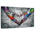 thumbnail image 1 of Elephant Stock Urban Love Heart Wall Art - Horizontal Canvas Wall Art - Living Room Wall Decor - Love Canvas - Black And Gray Decor - 30" x 20", 1 of 8