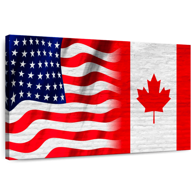Elephant Stock Usa And Canadian Flag Wall Art - Flags Canvas Canvas ...