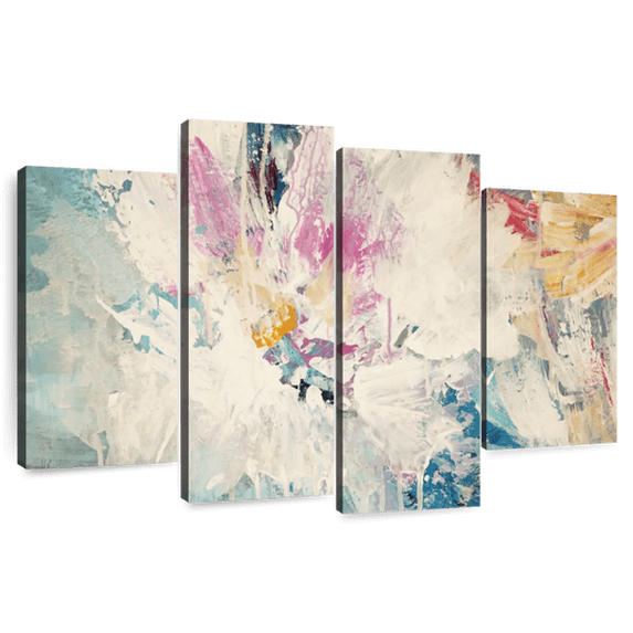 Elephant Stock Vancouver Night Lights Wall Art - Horizontal Multi Panel Canvas - Living Room Wall Decor - Places Multi Panel - Blue And Yellow Decor - 75" x 48"