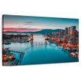 thumbnail image 1 of Elephant Stock Vancouver Waterfront Skyline Wall Art - Horizontal Canvas Wall Art - Living Room Wall Decor - Places Canvas - Teal And Gray Decor - 48" x 32", 1 of 8