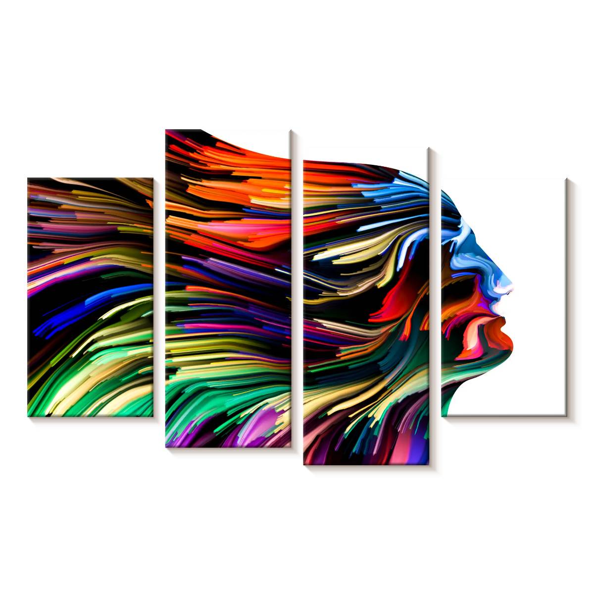 Elephant Stock Vibrant Profile Colors Wall Art - Horizontal Multi Panel ...