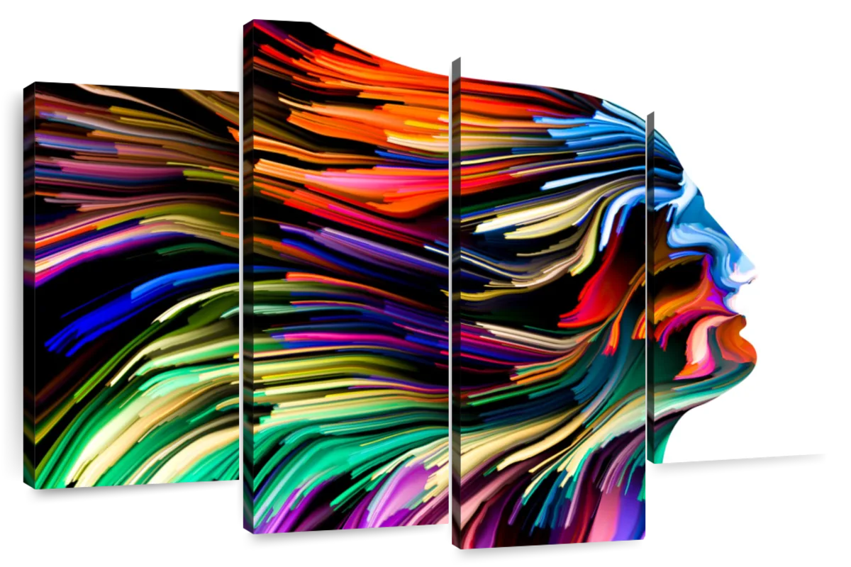 Elephant Stock Vibrant Profile Colors Wall Art - Horizontal Multi Panel ...